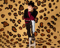 A3095 Black Canvas & Leopard 8-Eye Sneaker Boot