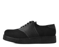 F9837 Black Faux Suede & TUKskin™ Saddle Oxford