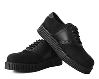F9837 Black Faux Suede & TUKskin™ Saddle Oxford
