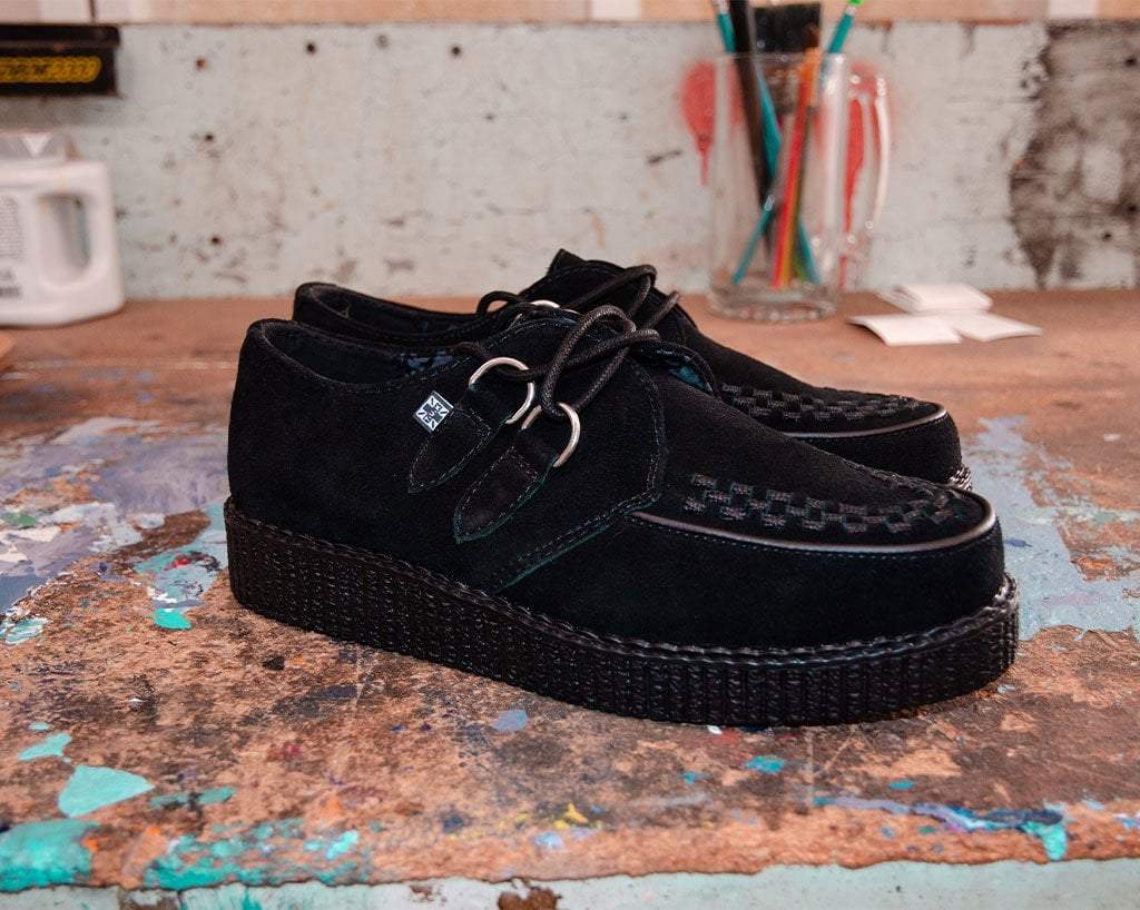 Black Faux Suede Viva Low Creeper - T.U.K.F9779-03