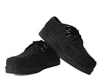 F9779 Black Faux Suede Viva Low Creeper