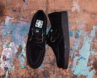 F9779 Black Faux Suede Viva Low Creeper