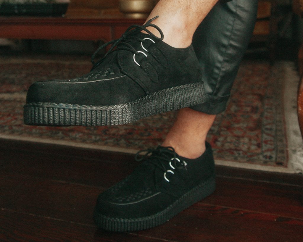 Black Faux Suede Viva Low Creeper - T.U.K.F9779-03