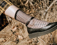 TSK1016 Black Fishnet Crew Sock TSK1016-OS