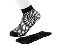 TSK1039 Black Fishnet Footie Crew Sock TSK1039-OS