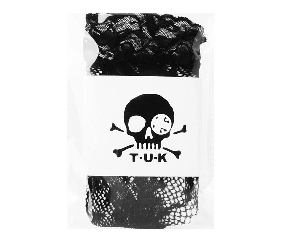 TSK1076 Black Floral Lace Crew Sock TSK1076-OS