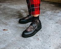 TSK1076 Black Floral Lace Crew Sock TSK1076-OS