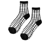 TSK1036 Black Grid Sheer Sock TSK1036-OS