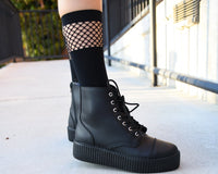 TSK1141 Black Knee High Mesh Sock TSK1141-OS