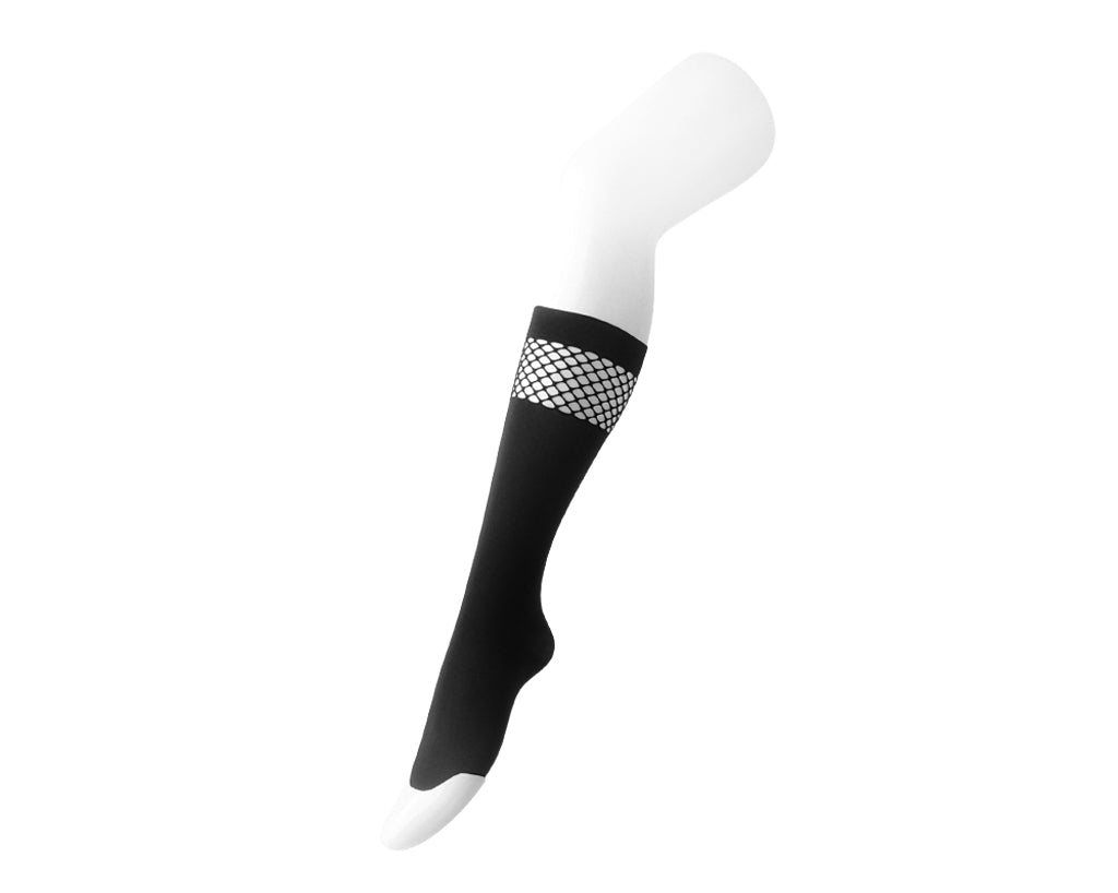 TSK1141 Black Knee High Mesh Sock TSK1141-OS