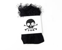 TSK1064 Black Lace Ribbon Tie Ankle Sock TSK1064-OS