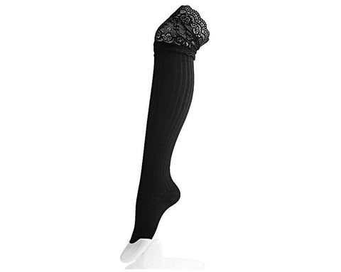 TSK1003 Black Lace Thigh High Sock TSK1003-OS