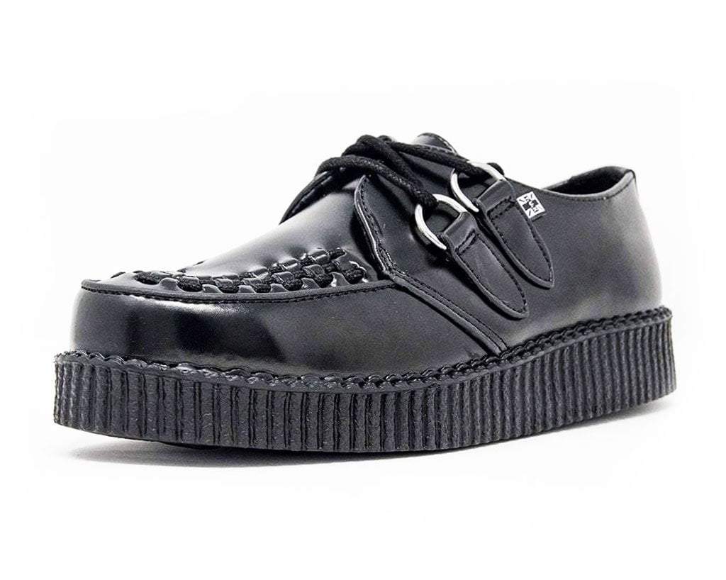 Black Leather Viva Low Creeper - T.U.K.F6806-03
