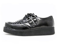Black Leather Viva Low Creeper - T.U.K.F6806-03