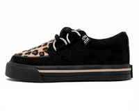 A9724B Black & Leopard 2-Ring Creeper Toddler Sneaker