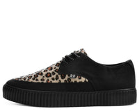A9418 Black & Leopard Tie Pointed Lace Up EZC