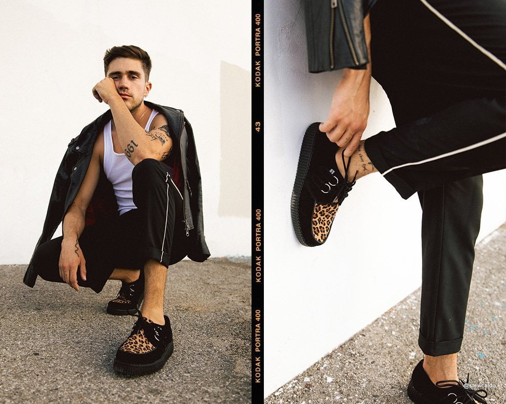 Black & Leopard Viva Low Creeper - T.U.K.F8142-03