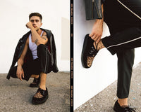 Black & Leopard Viva Low Creeper - T.U.K.F8142-03
