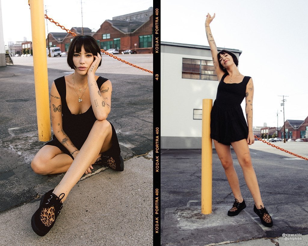 Black & Leopard Viva Low Creeper - T.U.K.F8142-03