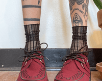 TSK1087 Black Lettuce Trim Lace Sock TSK1087-OS