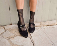 TSK1087 Black Lettuce Trim Lace Sock TSK1087-OS