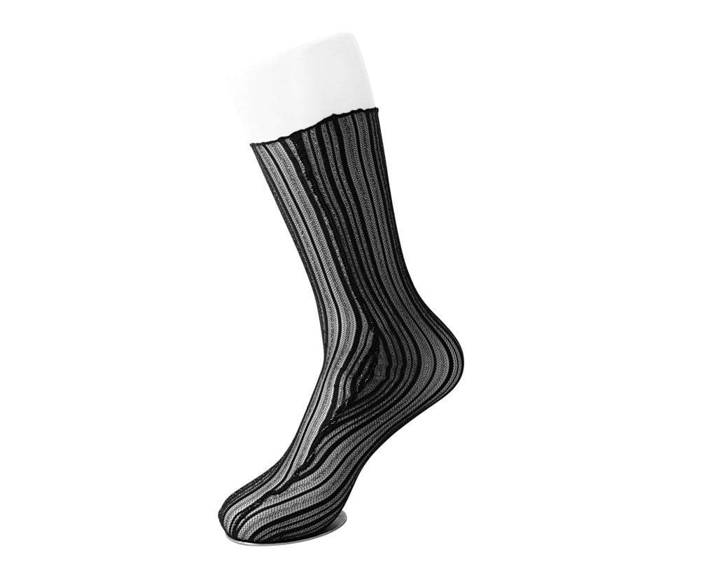 TSK1087 Black Lettuce Trim Lace Sock TSK1087-OS