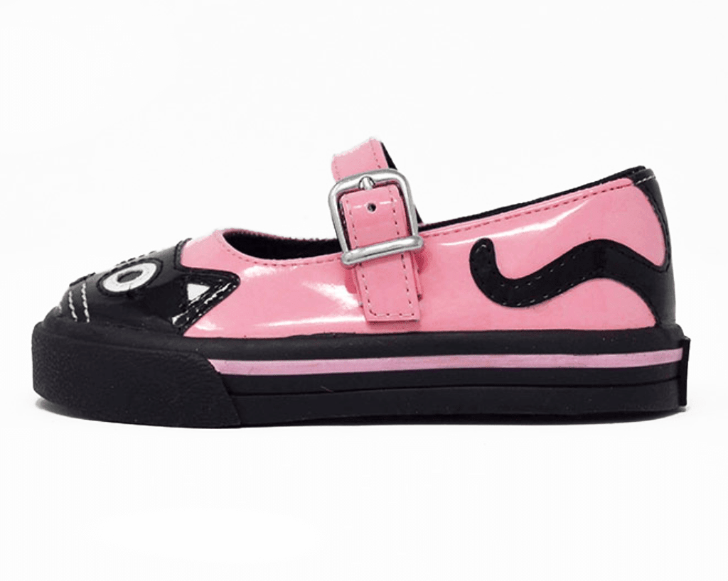 A9726B Black & Pink Kitty Mary Jane Toddler Sneaker