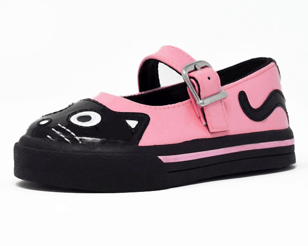 A9726B Black & Pink Kitty Mary Jane Toddler Sneaker