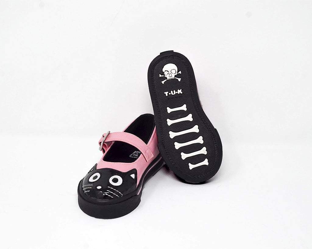 A9726B Black & Pink Kitty Mary Jane Toddler Sneaker