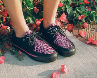 A9483 Black & Pink Leopard Sneaker