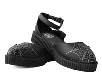 A9944L Black Pointed Spiderweb Glow Sandal