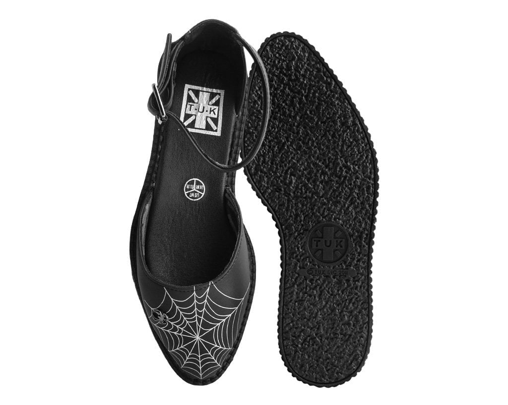 A9944L Black Pointed Spiderweb Glow Sandal