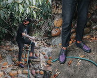 A9690 Black & Purple Leopard D-Ring Sneaker
