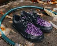 A9690 Black & Purple Leopard D-Ring Sneaker