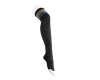 TSK1126 Black Rainbow Varsity Rhinestone Over-The-Knee Sock TSK1126-OS