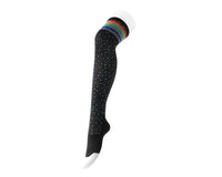 TSK1126 Black Rainbow Varsity Rhinestone Over-The-Knee Sock TSK1126-OS