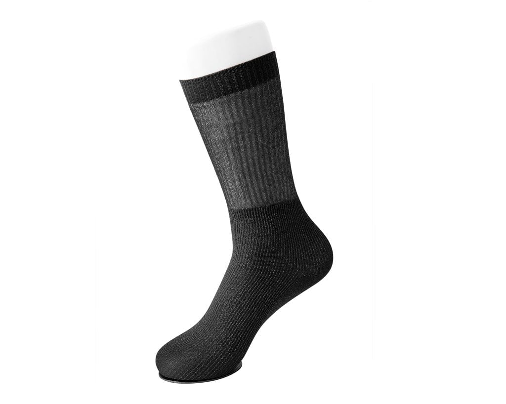 TSK1130 Black Ribbed Glitter Sock TSK1130