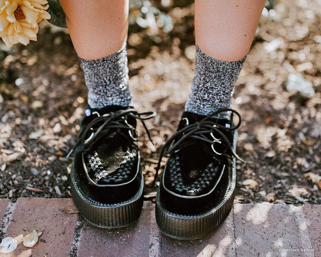 TSK1002 Black Sparkly Metallic Sock TSK1002-OS