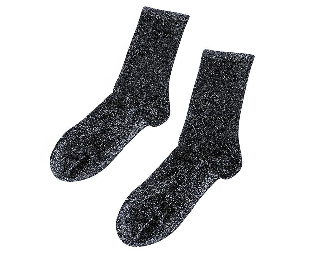 TSK1002 Black Sparkly Metallic Sock TSK1002-OS