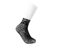 TSK1077 Black Spiderweb Lace Crew Sock TSK1077-OS