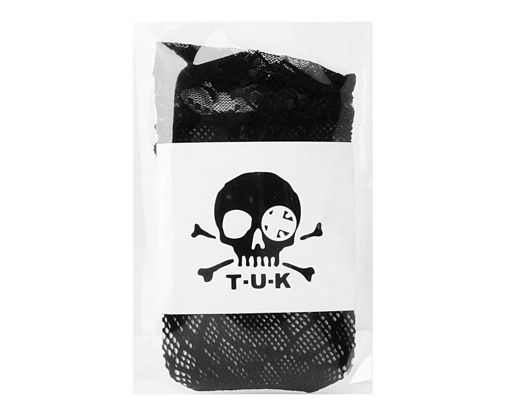TSK1077 Black Spiderweb Lace Crew Sock TSK1077-OS