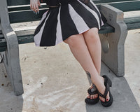 A9960L Black Strappy Bubble Heel
