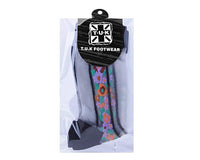TSK1080 Black Stripe Floral Sheer Sock TSK1080-OS