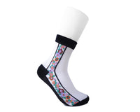 TSK1080 Black Stripe Floral Sheer Sock TSK1080-OS