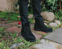 F9710 Black Suede 7-Eye Viva Low Boot