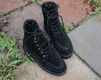 F9710 Black Suede 7-Eye Viva Low Boot
