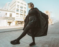 V3177L Black Suede Creeper Mule