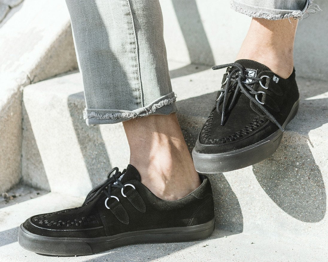 A9178 Black Suede D-Ring Sneaker