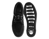 A3136 Black Suede Platform Creeper Sneaker