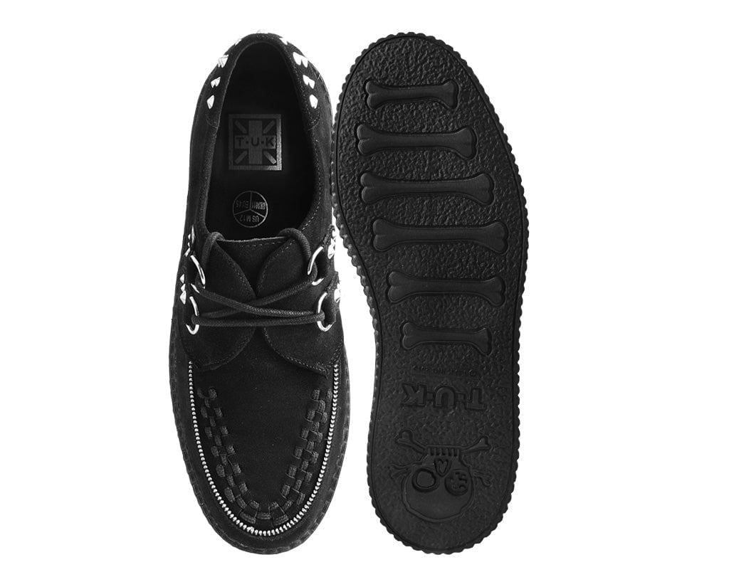 Black Suede Zipper Studded Mondo Creeper - T.U.K.V3075-03